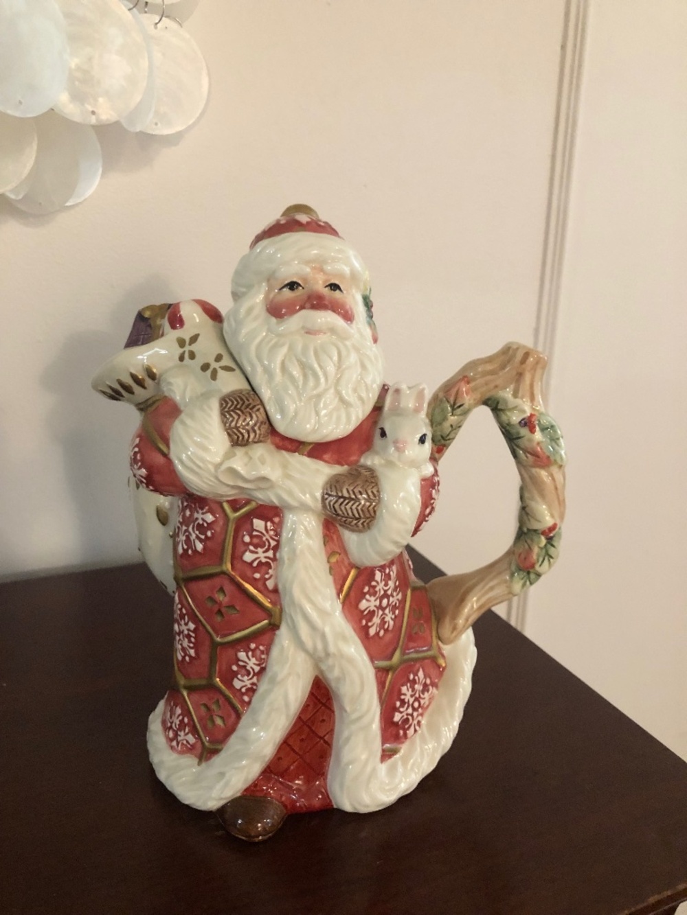 Fits and Floyd Santa Claus teapot jug, Florentine holiday collection 2003